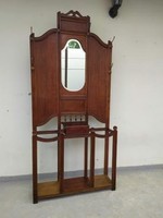Antique large hall wall with decorative mirror, hall wall from the early 1900s