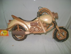 Retro motor makett, modell - fából készült kézműves munka