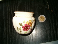 Zsolnay aranyos vázácska váza virág motívum hibátlan állapotban 1 forintról kiárusítás kaspó korsó