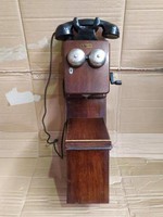 Antik telefon 1930-1945 nagy méretű falra szerelhető ritka készülék Nr.21