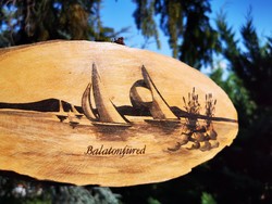 RETRÓ  "BALATONFÜRED", VITORLÁS FALI DÍSZ