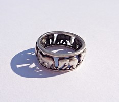 7 elefántos 7 mm. széles 925-ös gyűrű