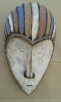 Afrika afrikai antik patinás fa maszk Fang népcsoport Gabon fal 20.