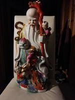 64 cm magas, hatalmas porcelán,  ázsiai szent ember , csodálatos festéssel