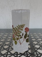 Xenos porcelán nyolcszög alakú virágmintás váza