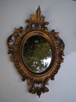 Tükör - Olasz - régi - MŰGYANTA  - 22 x 15 x 13,5 cm - MINŐSÉGI TÜKÖRREL - szép állapot