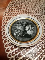 Hollóházi Szász Endre mini porcelán tányér