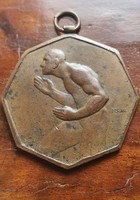 2. Antik bronz plakett érem kitüntetés Berán Lajos SGA