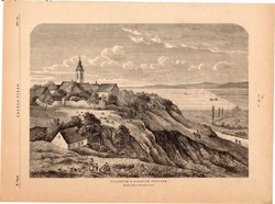Paloznak a Balaton partján, fametszet 1881, metszet, nyomat, 22 x 31 cm, Ország - Világ, újság
