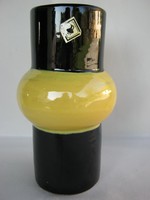 Industrial artist retro ceramic yellow-black vase