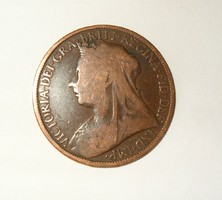 Victoria 1897 1 penny régi bronz pénz Angliából Uk Great Britain Viktória 1 forintról KIÁRUSÍTÁS