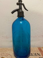 Kék Bucsinszky “szivügy” szódásüveg hibátlan állapotban