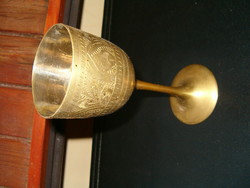 Vésett aranyszínű csinos antik hatású művészi szerintem réz pohár kehely kupa 1 forintról KIÁRUSÍTÁS