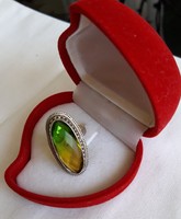 Turmalin ezüst gyűrű, színátmenetes gyönyörű kővel  USA  7 -as