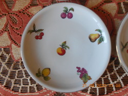 Alföldi porcelán, gyümölcs mintás süteményes tányérok