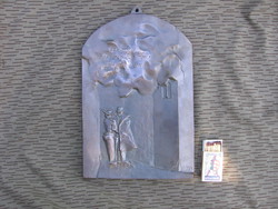 Bronz dombormű, relief Krúdy idézettel