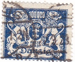 Danzig szabad város forgalmi bélyeg 1923