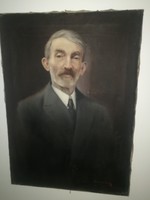 Antik férfi portré,-szignózott olajfestmény-1930 körül -azonosítatlan, 1 forintról,garanciával! 
