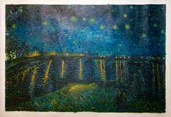 Vincent van Gogh Starry Night Over the Rhone replika KÉZZEL FESTETT