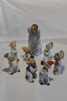 Herendi porcelán Hófehérke és a hét törpe figura gyüjtemény!