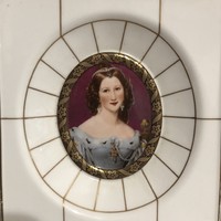 Heinrich Villeroy & Boch porcelán kép női portré