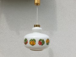 Retro régi gyümölcsmintás üveg mennyezeti lámpa