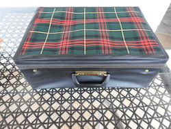 Retro East German Checked Folding Zippered Suitcase - Retro Suitcase