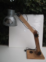 Lámpa - EGLO - fa - asztali lámpa - 65 x 35 cm - búra átmérője 18 cm