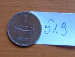 FIJI FIDZSI SZIGETEK 1 CENT 1990 (o) Mint in Ottawa (Kanada) Tanoa Kava dish  # 519