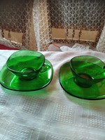 Zöld art deco pohár párban