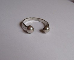 Régi, piercing hatású ezüst gyűrű, férfi-női