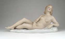 1B805 Hibátlan Wallendorf porcelán fekvő női akt 25.5 cm