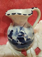 Holland Delft porcelán váza, füles kancsó