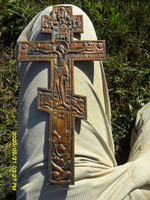 Antik pravoszláv ( orosz?) bronz kettős kereszt