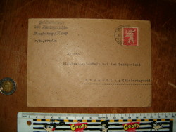 1945 német boriték levél  megszállás szovjet zóna piros orosz maci bélyeggel KIÁRUSÍTÁS 1 forintról