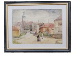 MENDE GUSZTÁV akvarell Sopronról