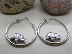 Különleges elefántos ezüst karika fülbevaló 