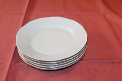 Antik Zsolnay fehér barokk aranyozott szélű lapos tányér