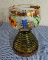 Old glass cup playing melody - hand painted