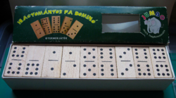 JUMBO Hagyományos fa dominó - Retro játék - Natúr 45 darabos dominó fából 