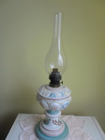Különleges régi kézifestett asztali petróleum lámpa
