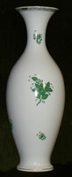 Karcsú és Gyönyörű: 35cm magas Herendi zöld apponyi mintás váza (hibátlan) 