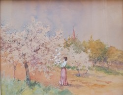 Neogrády Antal (1861-1942) Tavaszi virágzás 