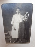 Régi gyerekfotó Fanto Bernát Kecskemét műtermi kislány fénykép 