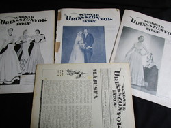 Magyar urisszonok magazine from 1930, 4 pieces: needlework, fashion, household, recipe, society, interesting