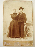 Antik esküvői fotó Fanto Bernát Kecskemét menyasszony vőlegény műtermi fénykép