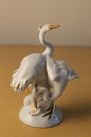 Royal Dux porcelán kócsagpár szobor