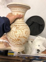 Kerámia váza, Korondi, 35 cm magas, hibátlan darab..