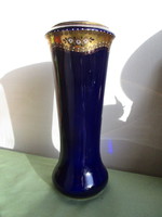Pirkenhammer Porcelain Vase with Glazed Porcelain and Gold Decoration, 28 cm High