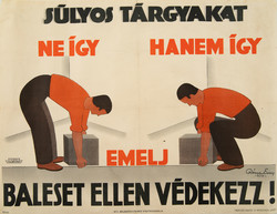 Róna Emmy (1904-1988): Baleset ellen védekezz! 1937  (Art deco plakát)